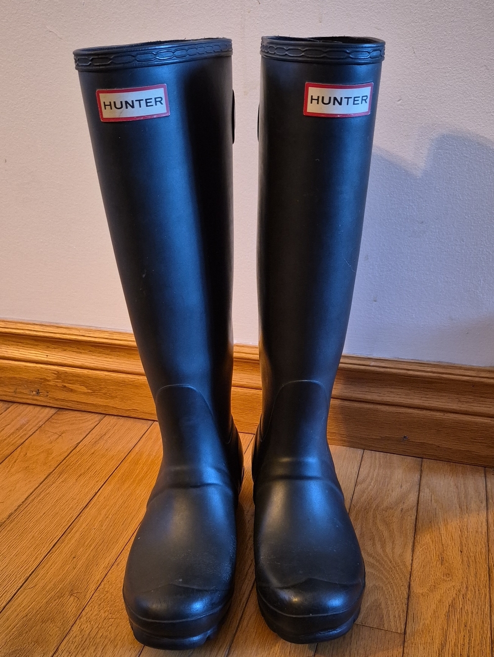 Authentic Hunter Original Tall Back Adjustable Rain Boots - Black - Women's US 6